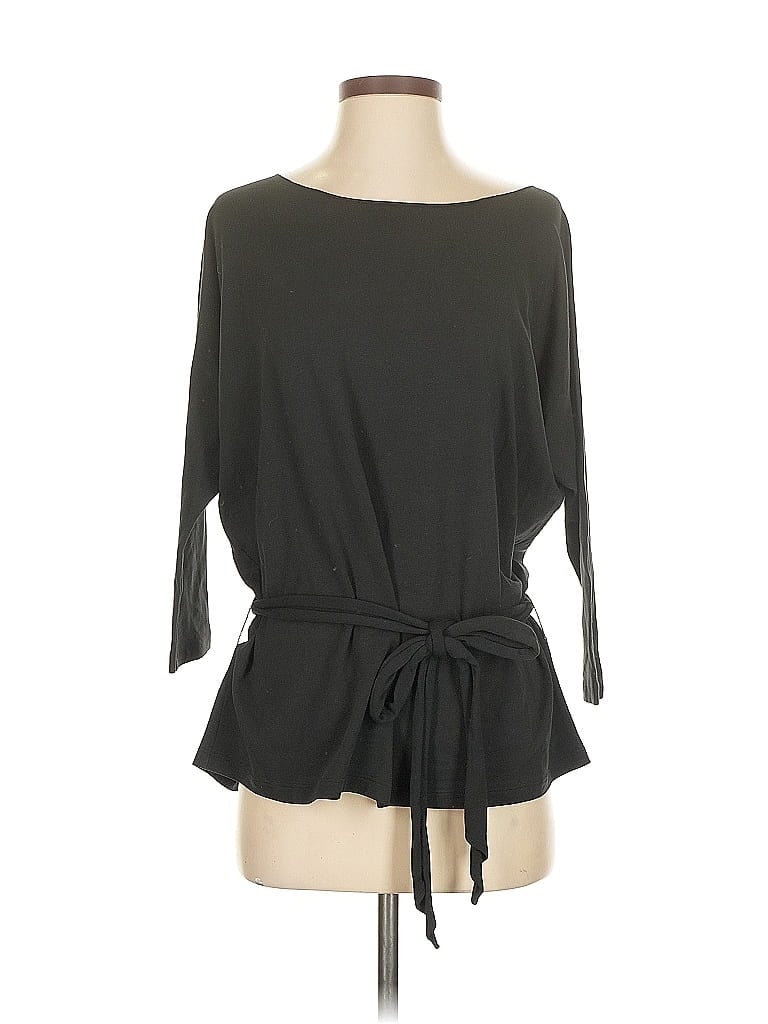 Pre-owned Theory 3/4 Sleeve Top Black Boatneck Tops