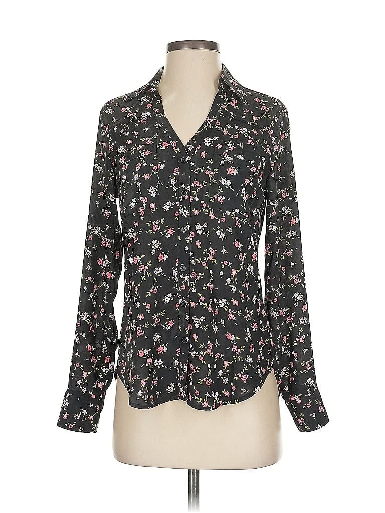 Pre-owned Express Long Sleeve Blouse In Black
