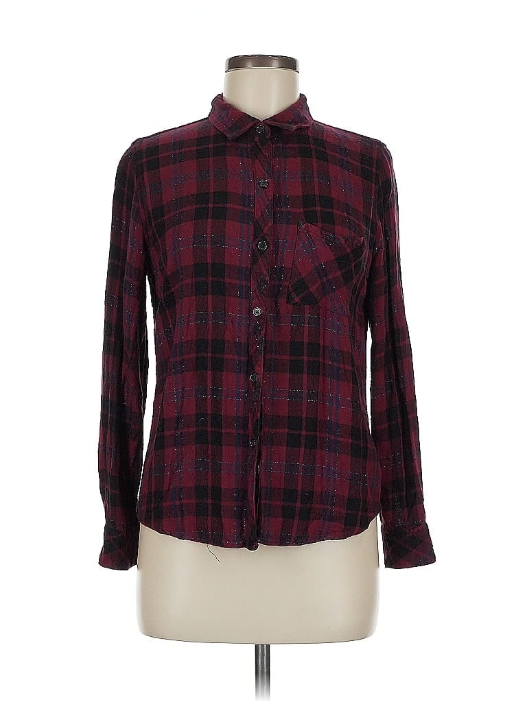 Pre-owned Rails Long Sleeve Button Down Shirt In Burgundy