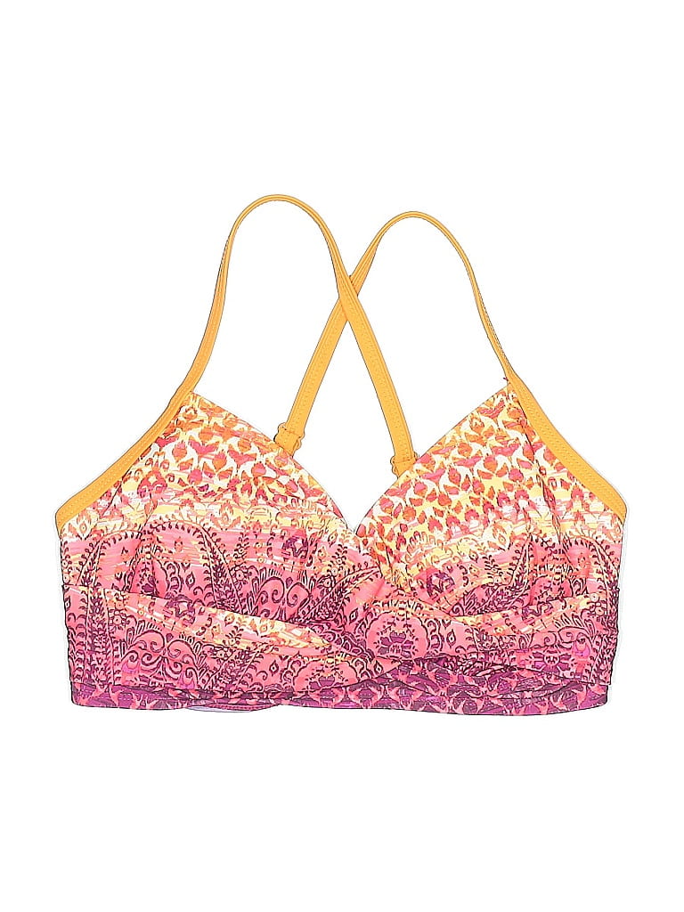 Pre-owned Athleta Swimsuit Top Pink Print Pattern Swimwear