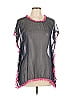 Unbranded 100% Polyester Gray Short Sleeve Blouse Size L - photo 1
