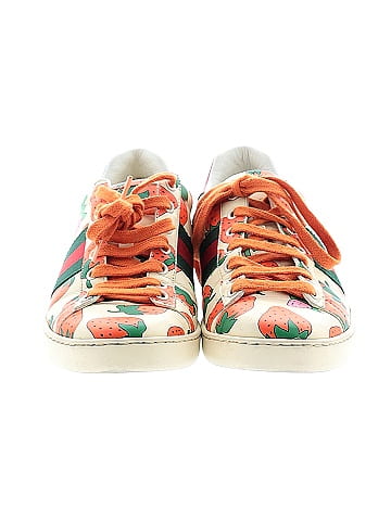 Gucci Orange Leather Strawberry Ace Sneakers Size EU (IT) 39 / US 9