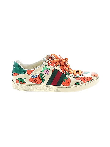 Gucci Orange Leather Strawberry Ace Sneakers Size EU (IT) 39 / US 9