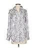 Pilcro 100% Modal Paisley Silver Long Sleeve Blouse Size XXS - photo 1