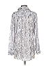 Pilcro 100% Modal Paisley Silver Long Sleeve Blouse Size XXS - photo 2