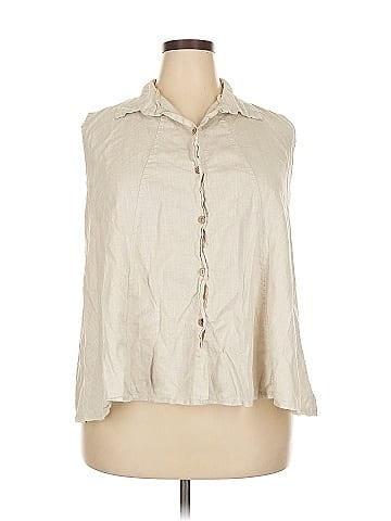MADE IN ITALY Sleeveless Button-Down Shirt (view 1)
