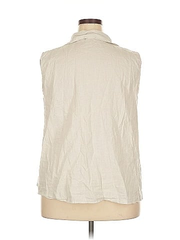 MADE IN ITALY Sleeveless Button-Down Shirt (view 2)