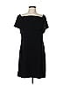 Charles Henry Solid Black Cocktail Dress Size M - photo 1