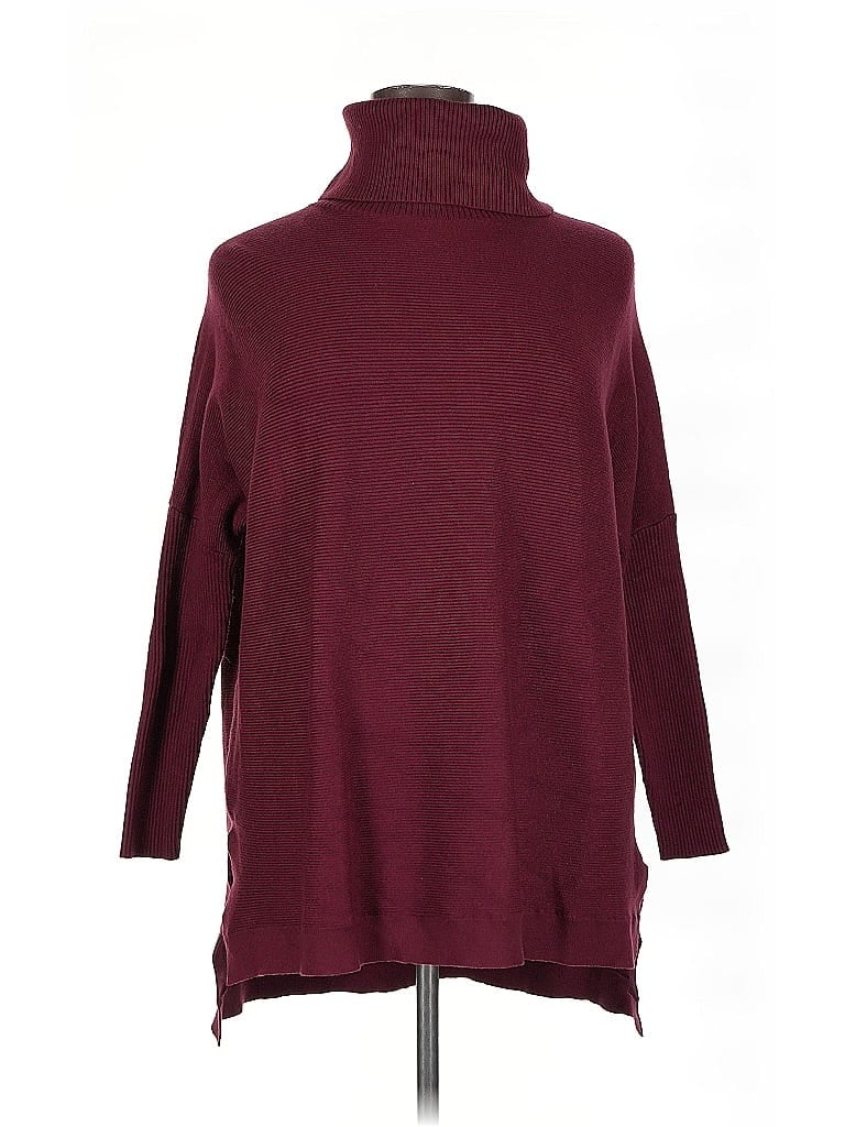 Pre-owned Unbranded Turtleneck Sweater In Burgundy