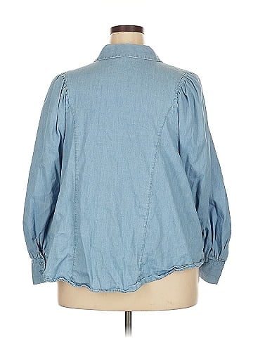 Who What Wear 3/4 Sleeve Button-Down Shirt (view 2)