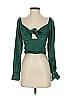 Gypsy Rose 100% Polyester Green Long Sleeve Blouse Size S - photo 1