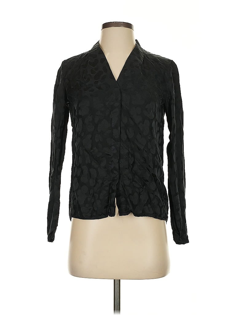Pre-owned Babaton Long Sleeve Blouse In Black