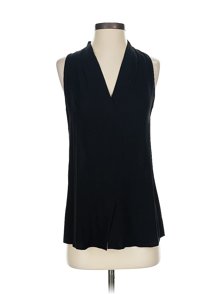 Pre-owned Theory Sleeveless Blouse In Black