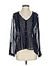 Pins and Needles 100% Polyester Polka Dots Blue Long Sleeve Blouse Size S - photo 1