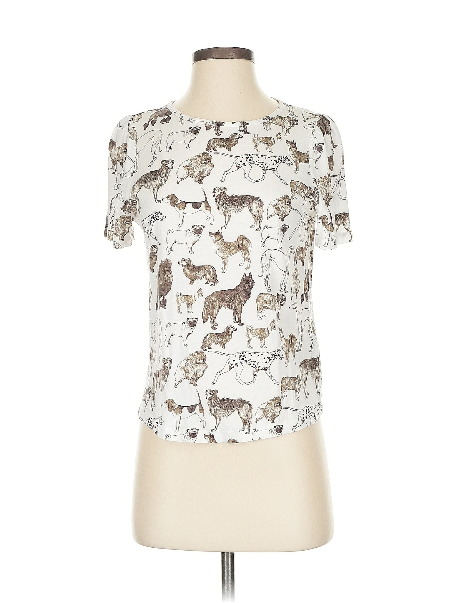 52 Conversations by Anthropologie Ivory White Short Sleeve T-Shirt Size S