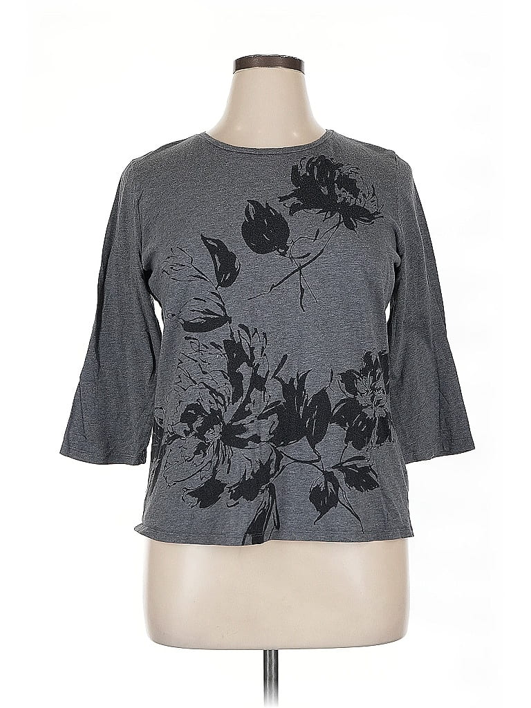 Pre-owned Talbots 3/4 Sleeve T-shirt In Gray