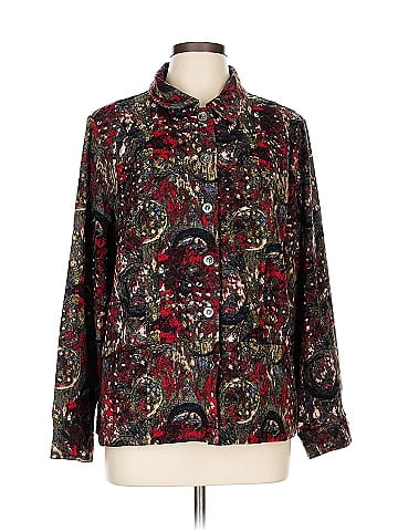 Christopher & Banks Vibrant Red Abstract Print Jacket  (view 1)