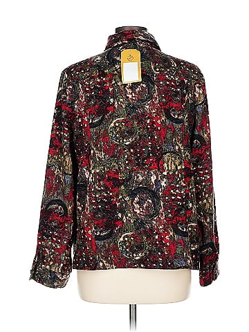 Christopher & Banks Vibrant Red Abstract Print Jacket  (view 2)