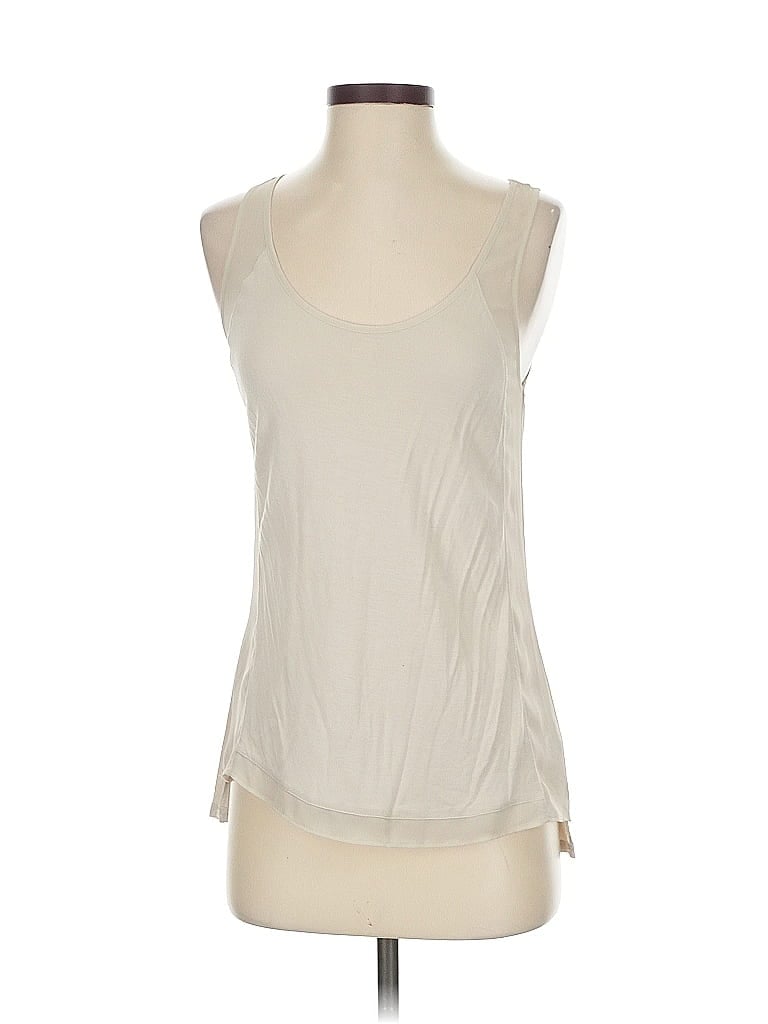 Pre-owned Express Sleeveless Top Ivory Scoop Neck Tops In White