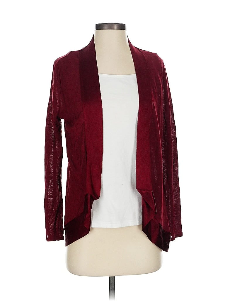 Pre-owned Massimo Dutti Cardigan Sweater In Burgundy