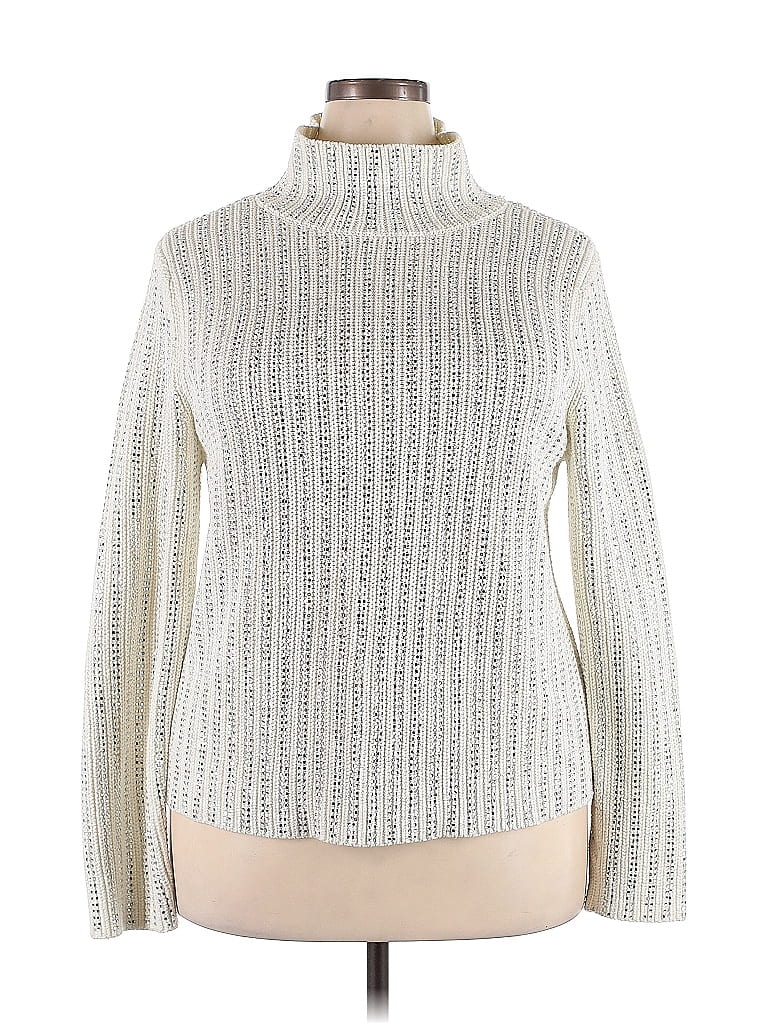 Pre-owned Inc International Concepts Turtleneck Sweater In Silver