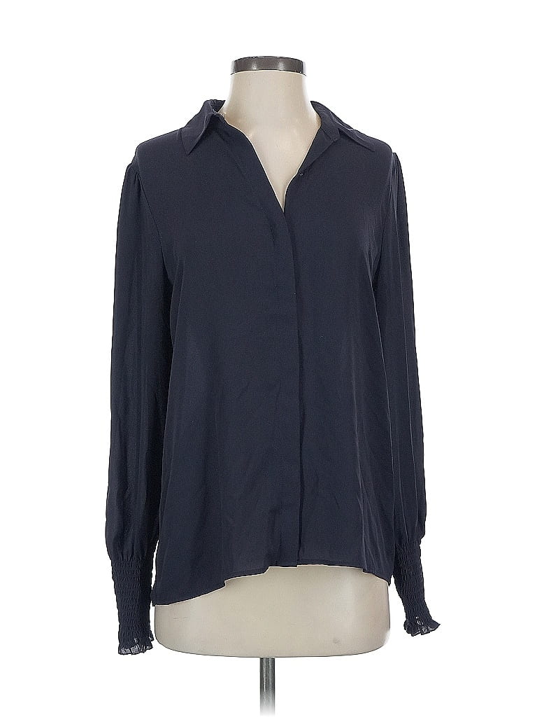 Pre-owned Express Long Sleeve Blouse In Blue