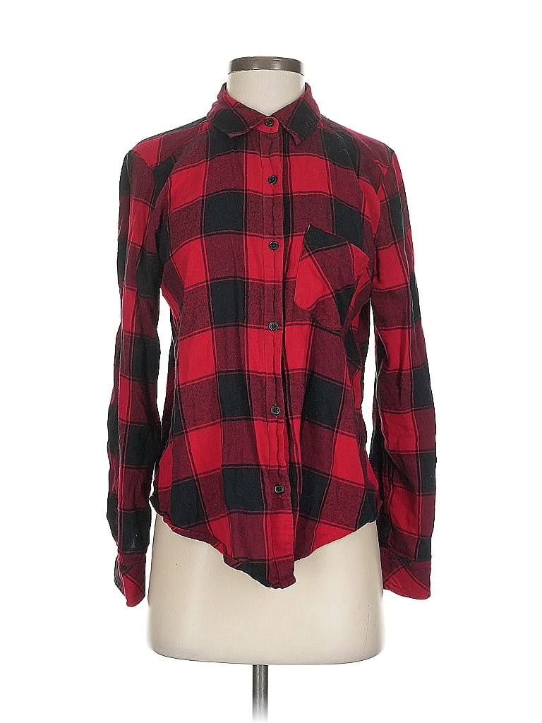 Pre-owned Bp. Long Sleeve Button Down Shirt In Red
