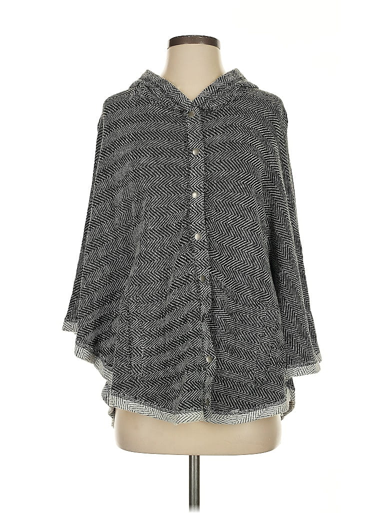 Pre-owned Lucky Brand Poncho In Gray