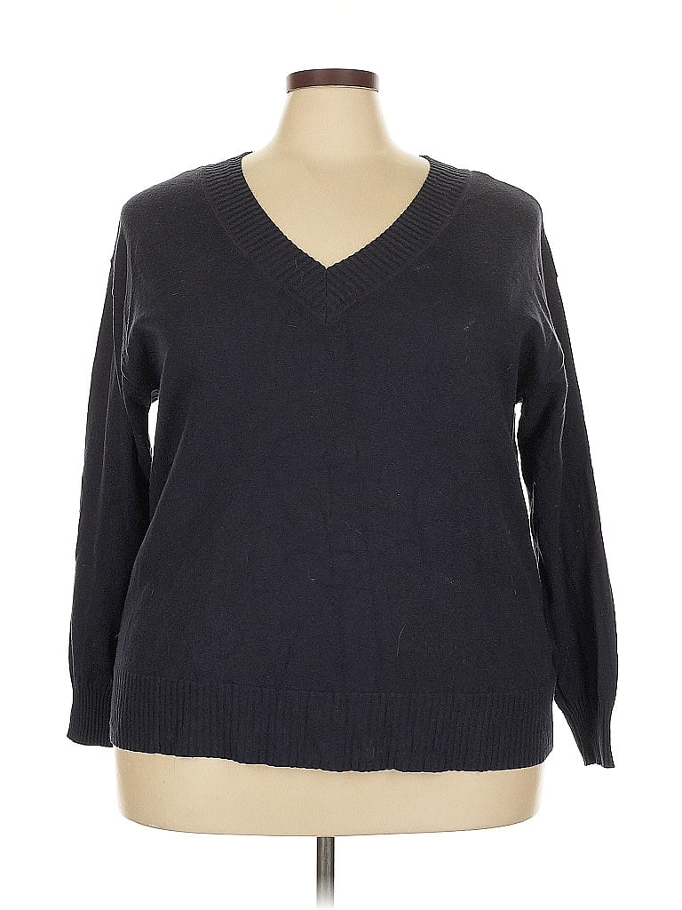 Pre-owned Lane Bryant Pullover Sweater In Black