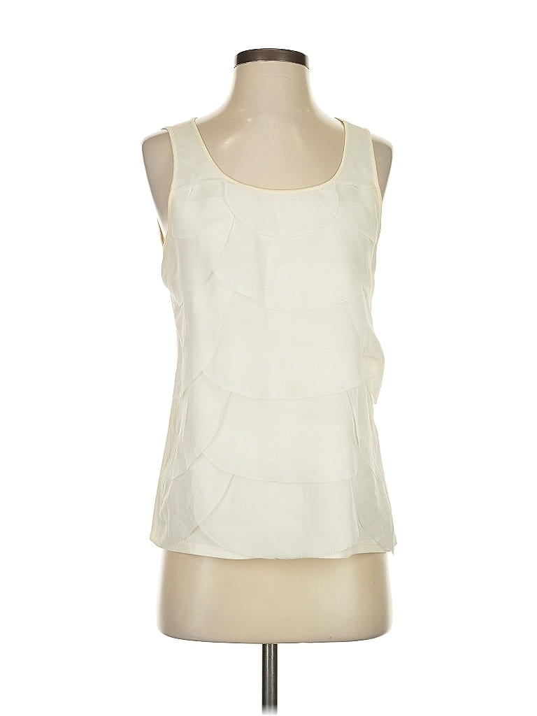Pre-owned Ann Taylor Factory Sleeveless Blouse In White