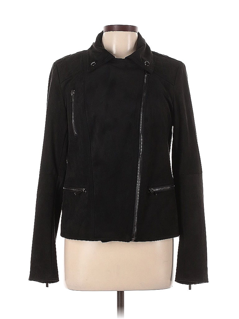 Kut From The Kloth Women's Black Moto Jacket Faux Suede Size X-Large