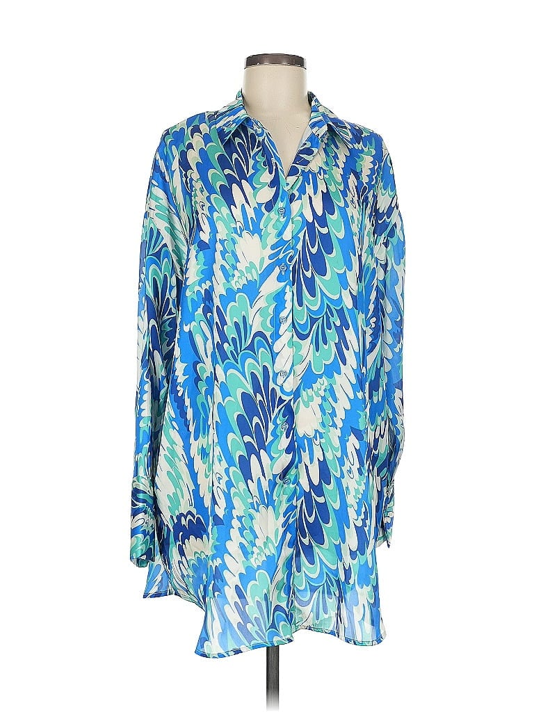 Pre-owned Cotton Candy La Long Sleeve Blouse In Blue