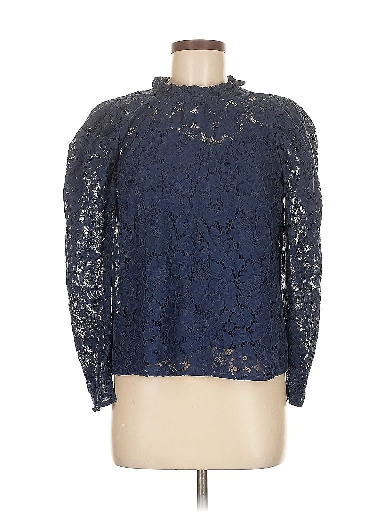 Pre-owned Express Long Sleeve Blouse In Blue