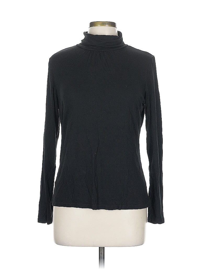 Pre-owned Ann Taylor Factory Long Sleeve Turtleneck In Black