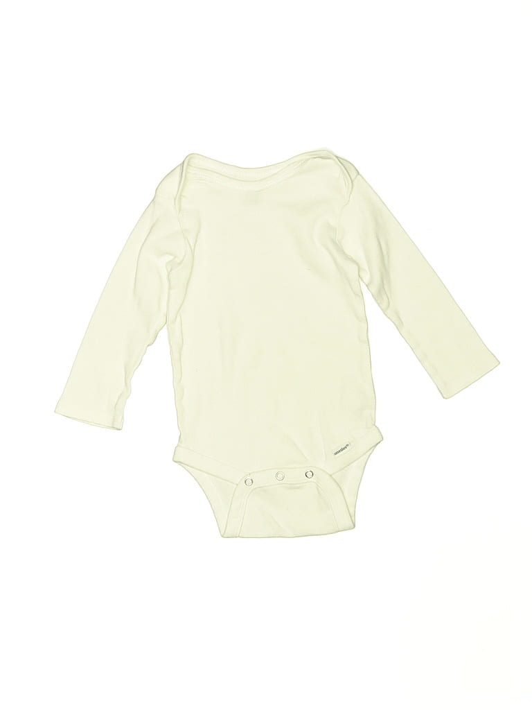 Pre-owned Onesies Babies' Long Sleeve Onesie In White