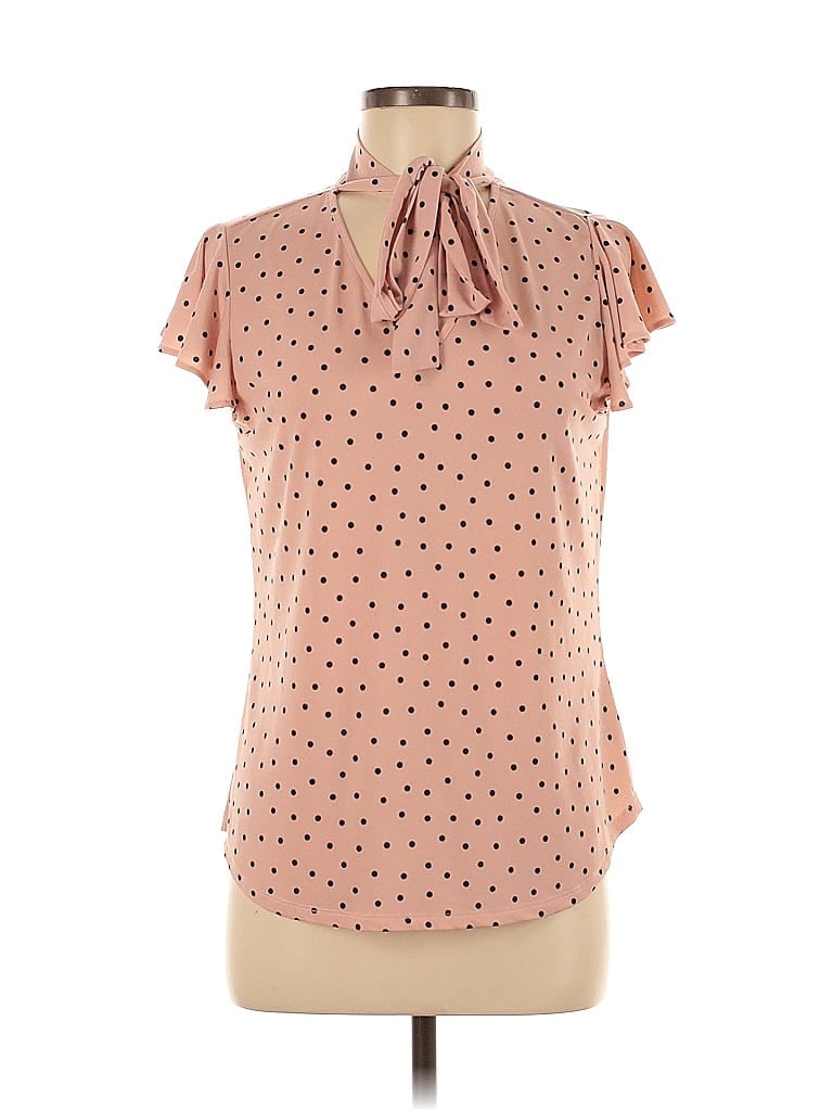 Pre-owned Adrianna Papell Short Sleeve Blouse In Pink