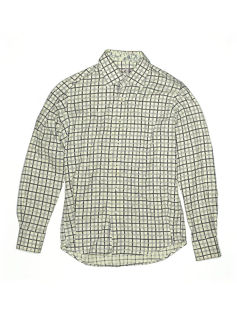 Robert Graham 100% Cotton Tweed Green White Long Sleeve Button-Down Shirt Size 14 - photo 1