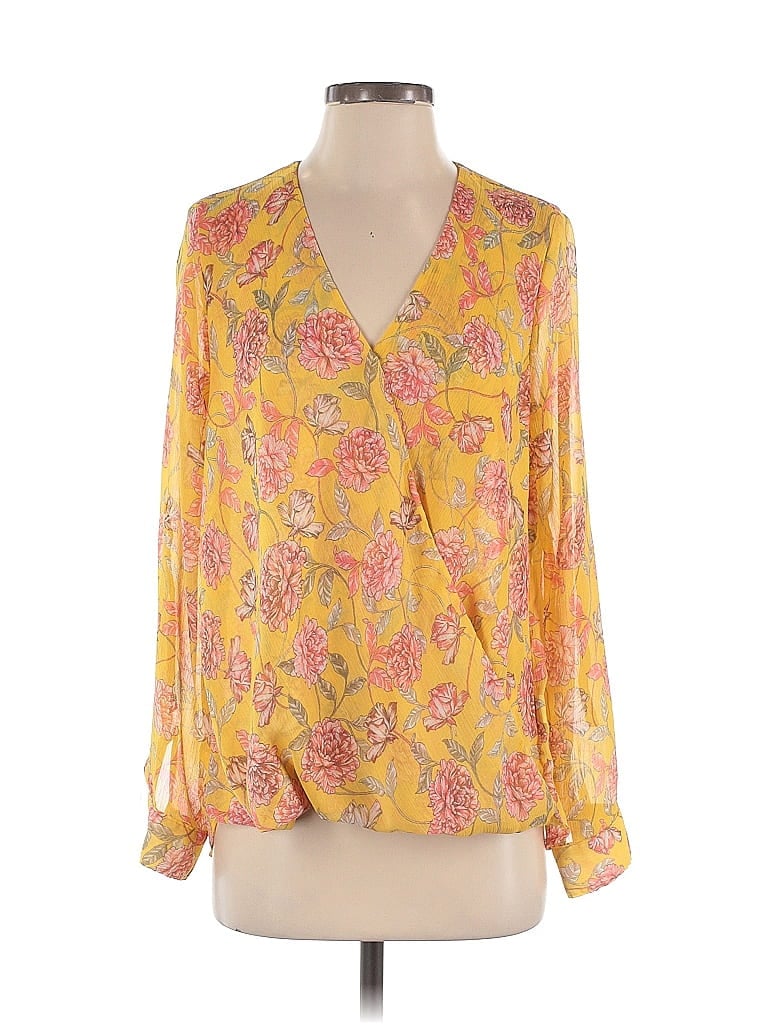 Pre-owned Kut From The Kloth 3/4 Sleeve Blouse In Yellow