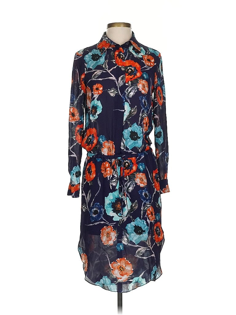 Haute Hippie 100% Silk Print Blue Casual Dress Size XS - photo 1