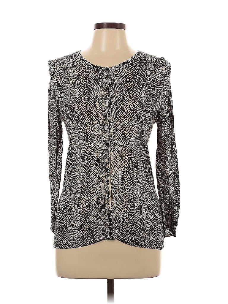 Pre-owned Verve Ami Long Sleeve Blouse In Gray