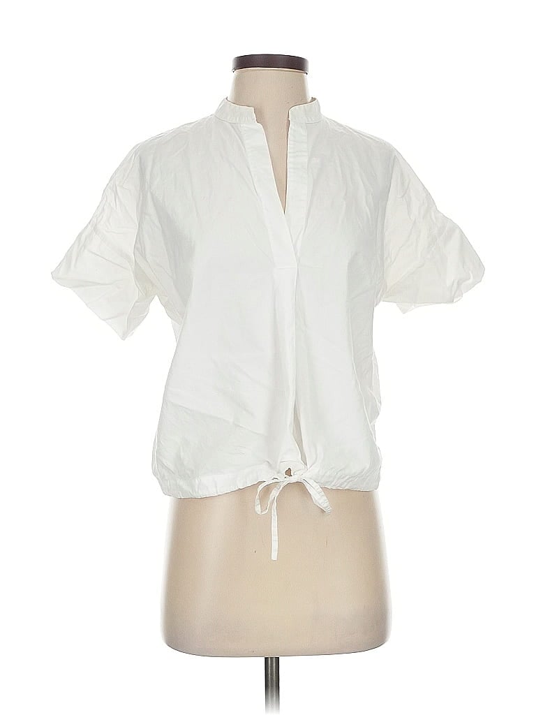 Pre-owned Vince Short Sleeve Blouse In White