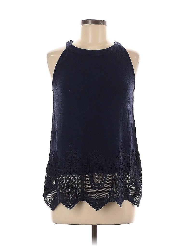Pre-owned Adrianna Papell Sleeveless Blouse In Blue