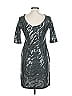 Roz & Ali Metallic Silver Cocktail Dress Size 10 - photo 2