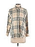 Madewell Tan 3/4 Sleeve Button-Down Shirt Size XS - photo 1