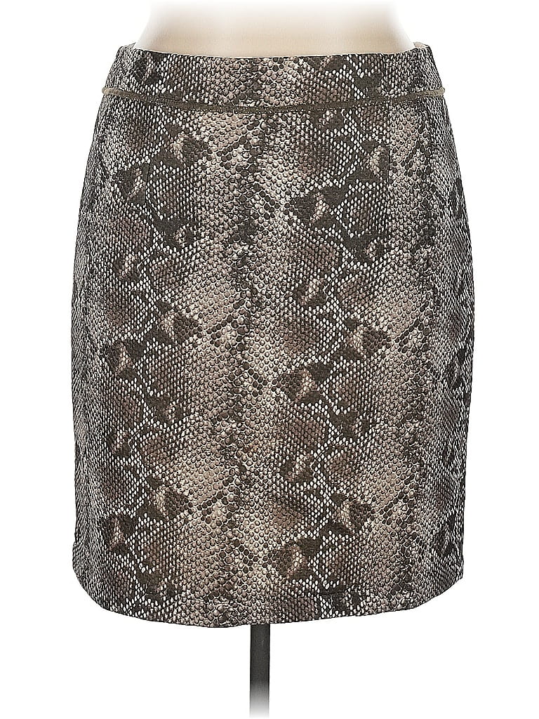 Worth New York Animal Print Silver Casual Skirt Size 14 - photo 1