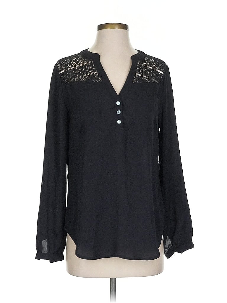 Pre-owned Express Long Sleeve Blouse In Black