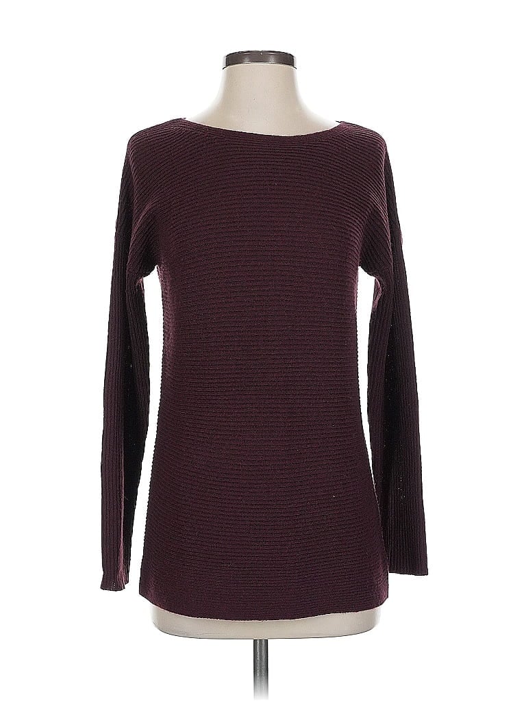 Pre-owned Theory Wool Pullover Sweater In Burgundy