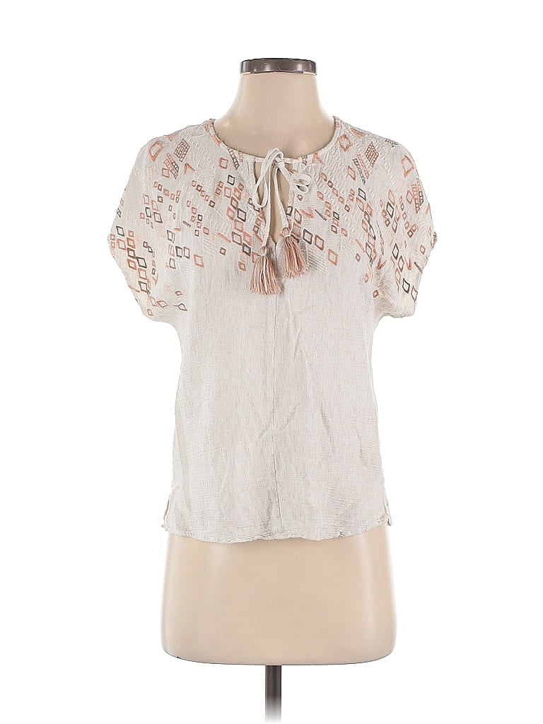 Pre-owned Lovestitch Short Sleeve Blouse In White