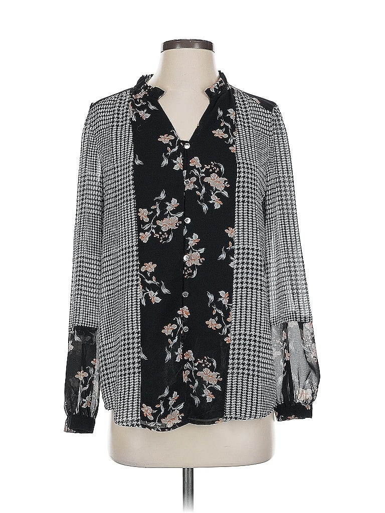 Pre-owned Calvin Klein Long Sleeve Blouse In Black