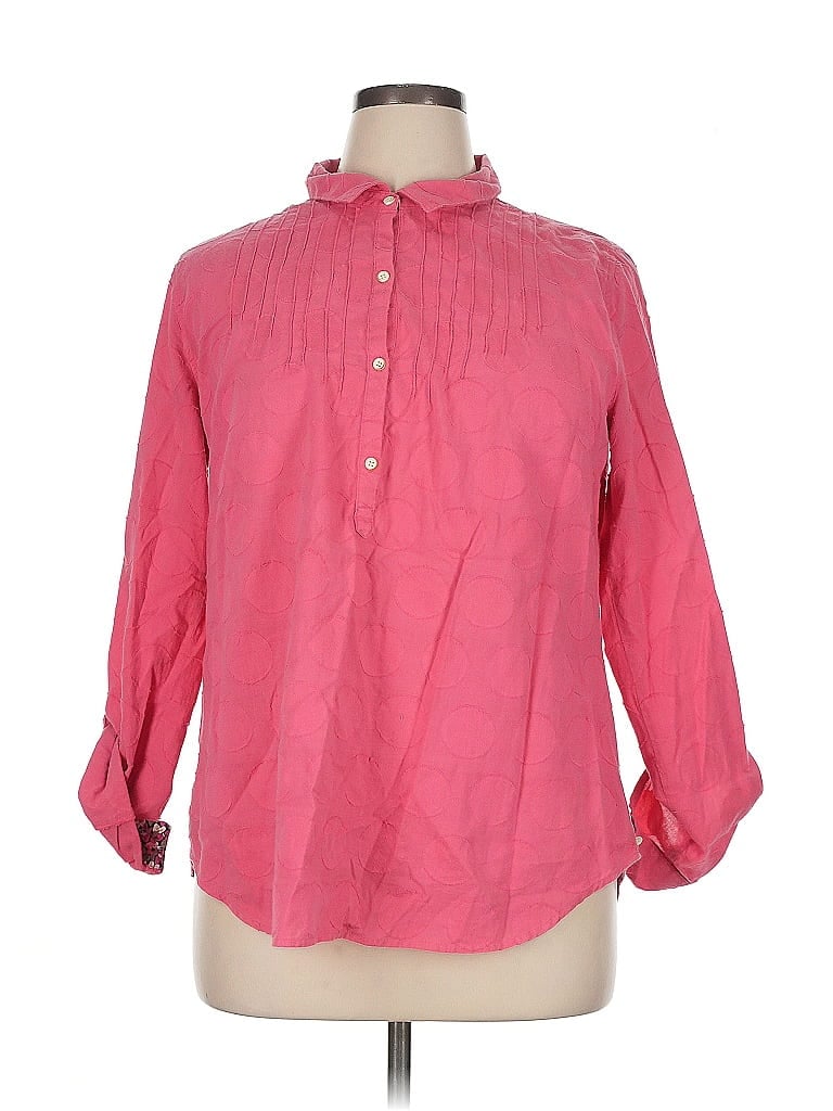 Pre-owned Isabella Sinclair 3/4 Sleeve Button Down Shirt In Pink